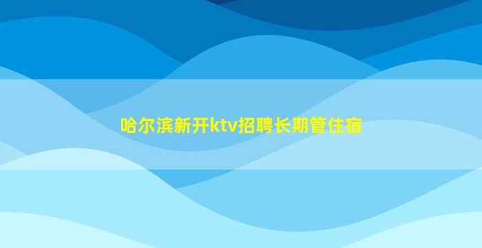 哈尔滨新开ktv招聘长期管住宿